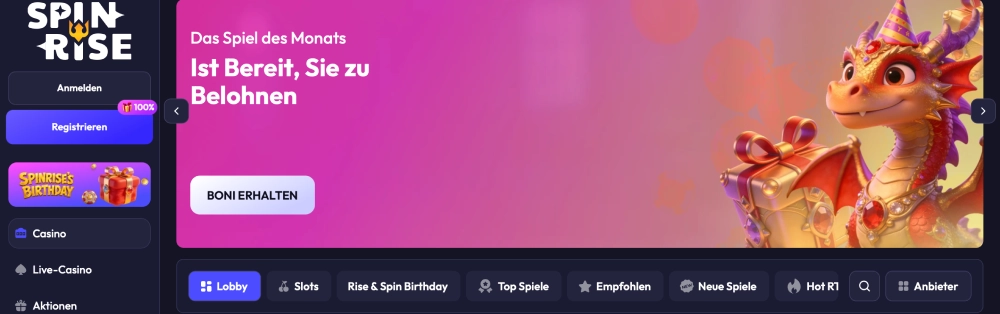 Spinrise Casino Login – Zugang zu Ihrem persönlichen Konto